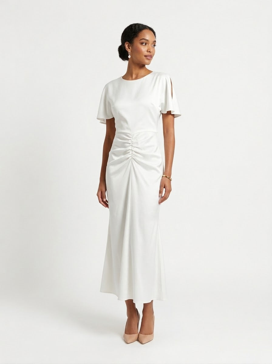 Vestido midi ivory