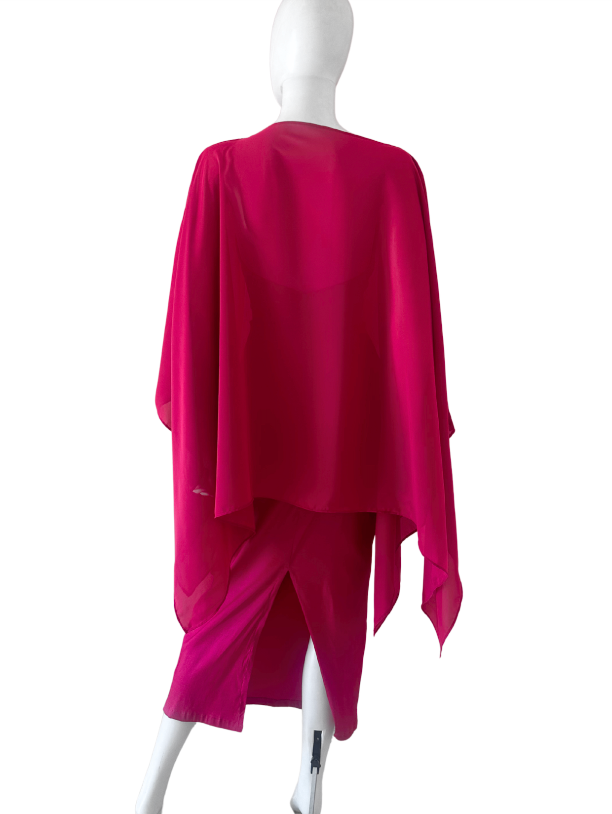 Vestido con capa shiffon bugambilia