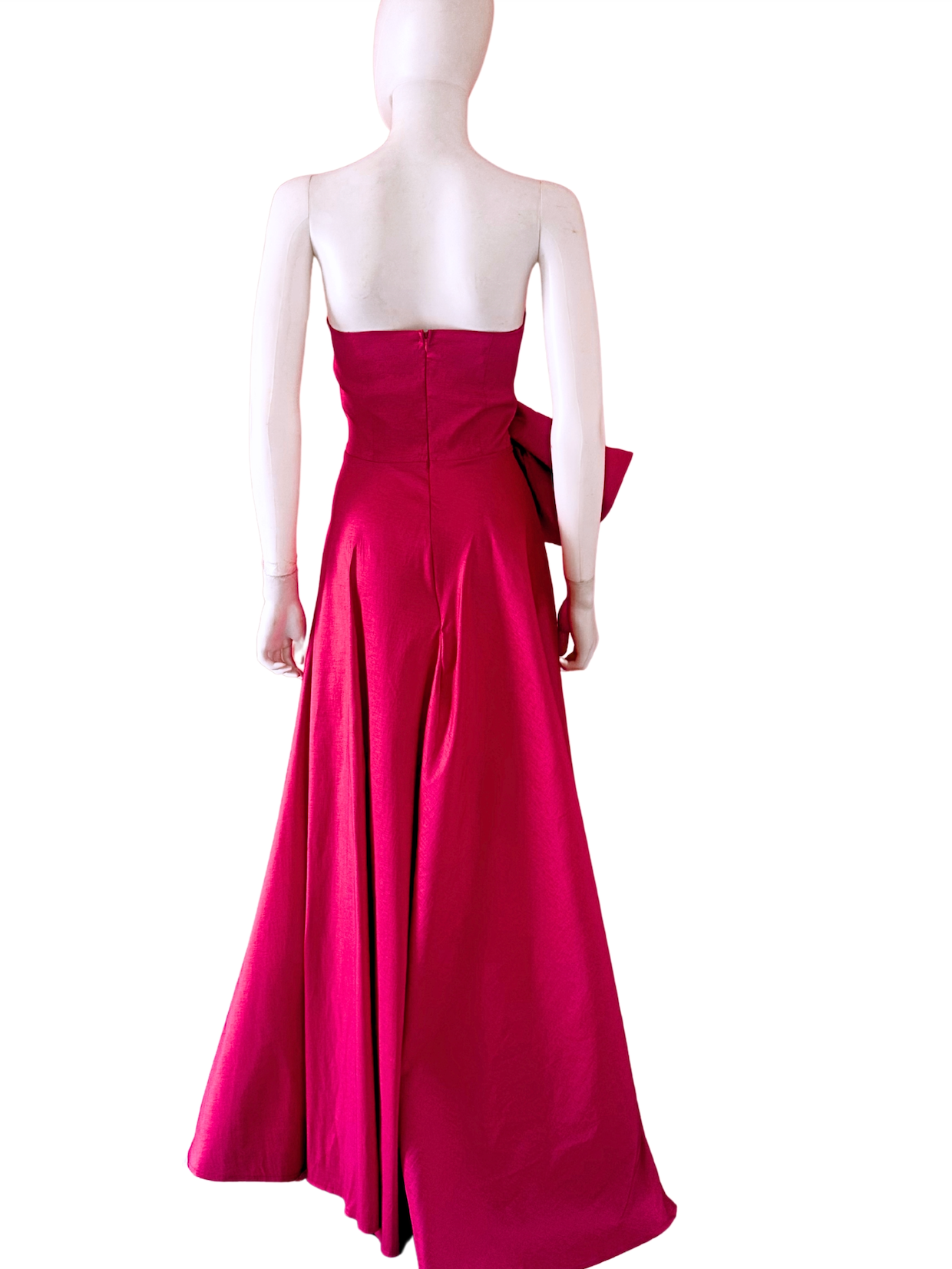 Vestido cut out moño falda amplia rosa