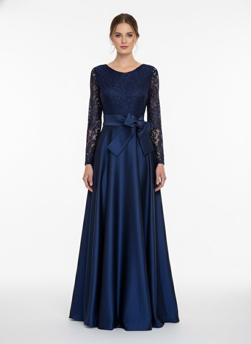 Vestido encaje falda amplia