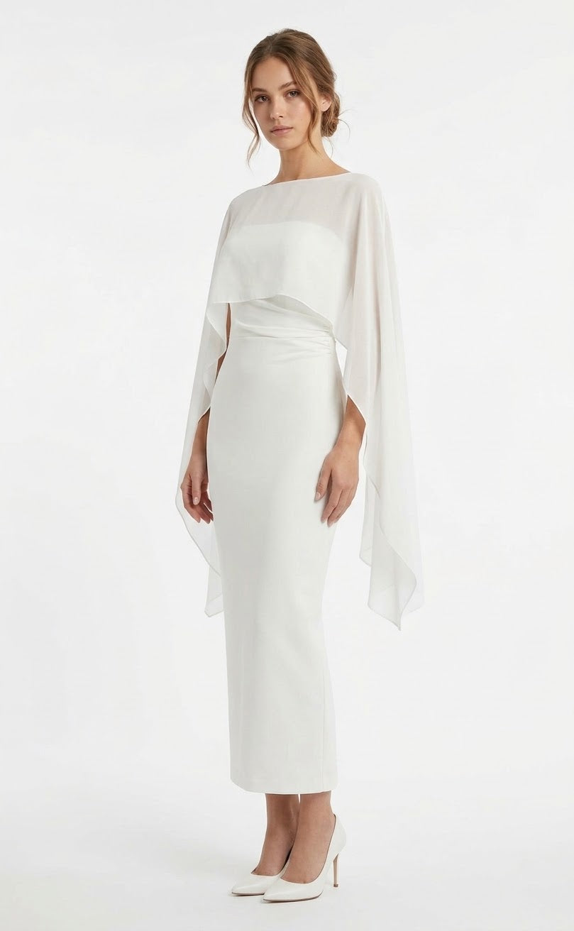Vestido midi capa blanca