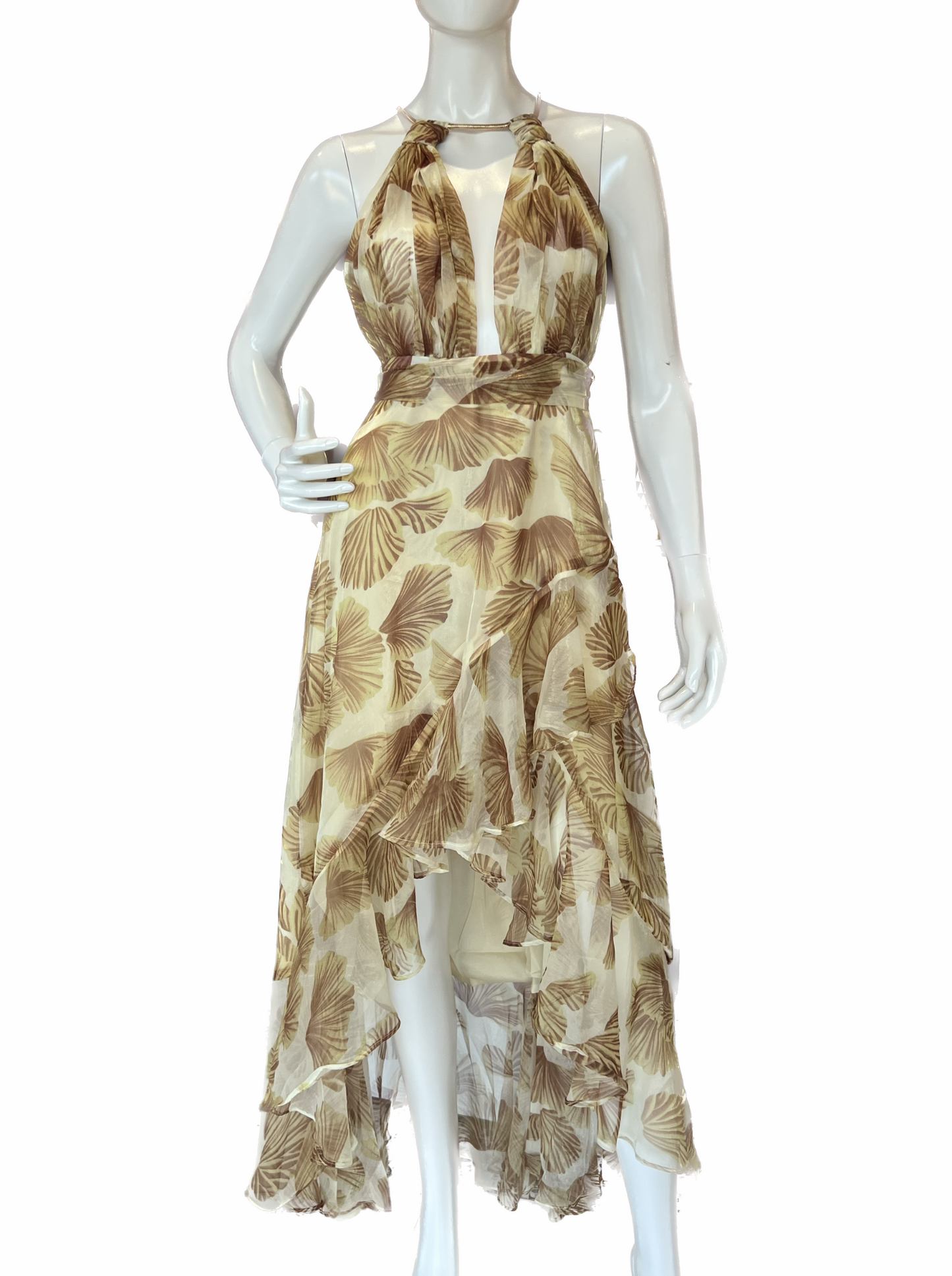 Vestido estampado halter