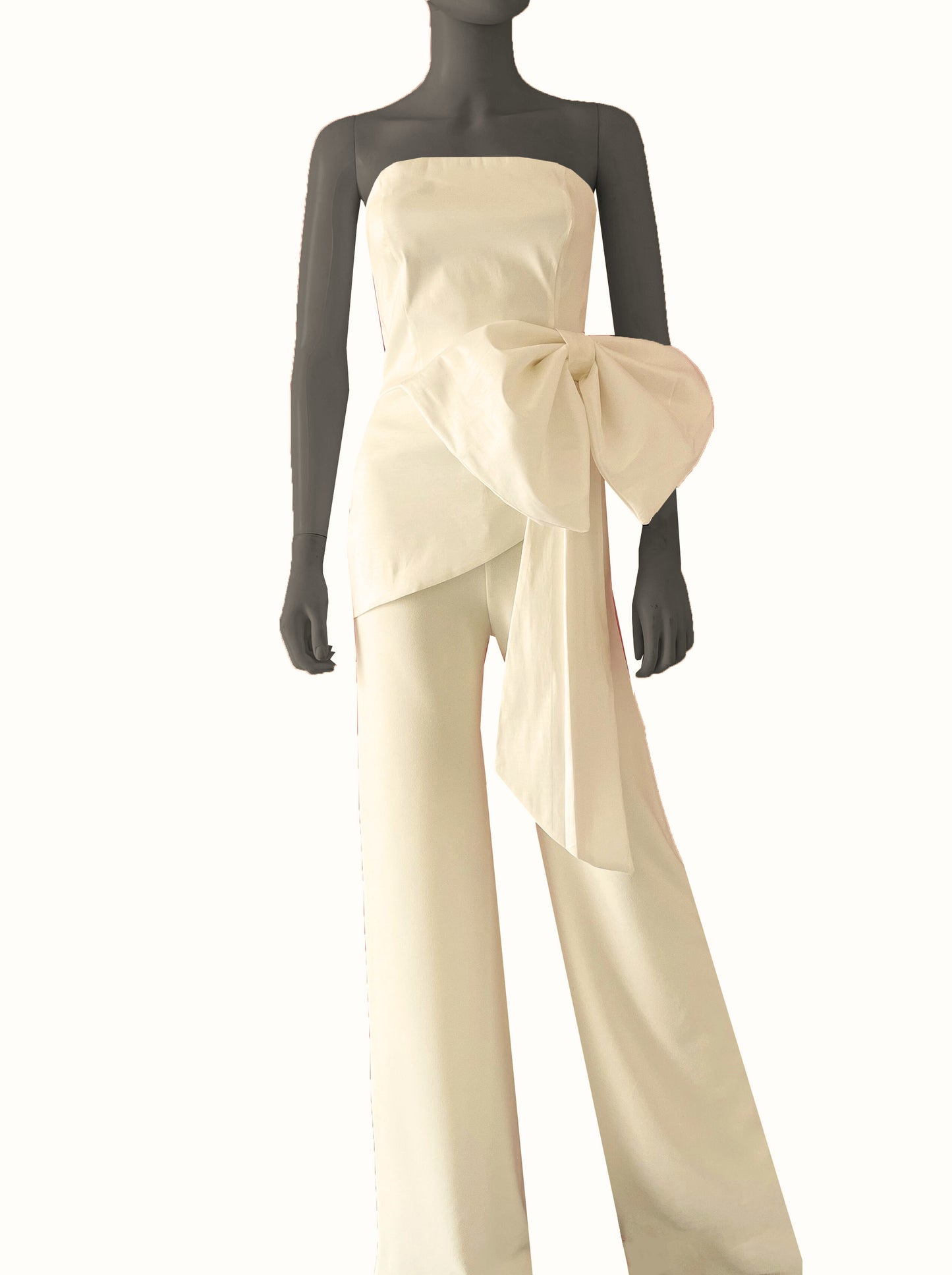 Set pantalón y top con moño ivory