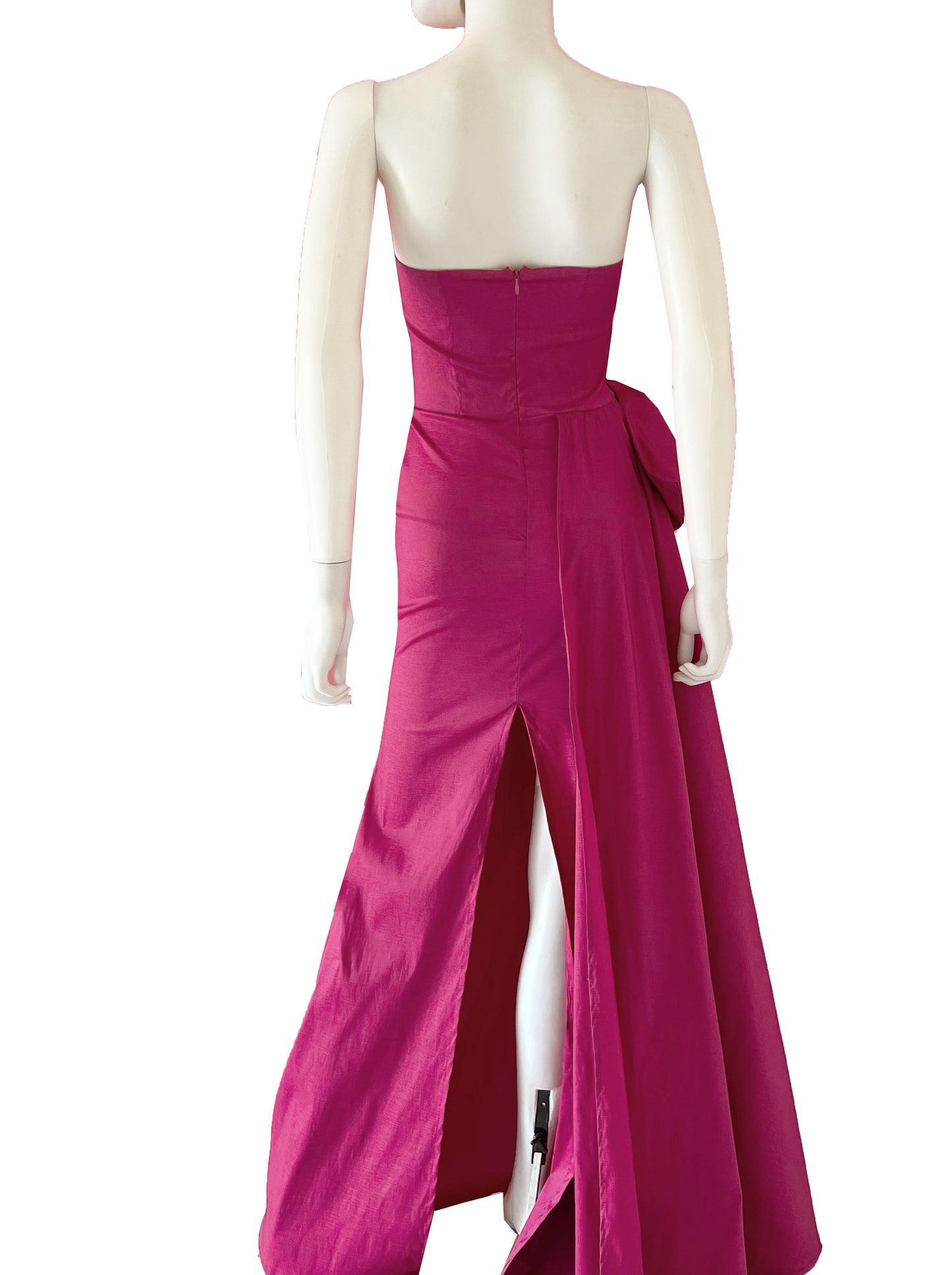 Vestido cauda lateral con moño sangria