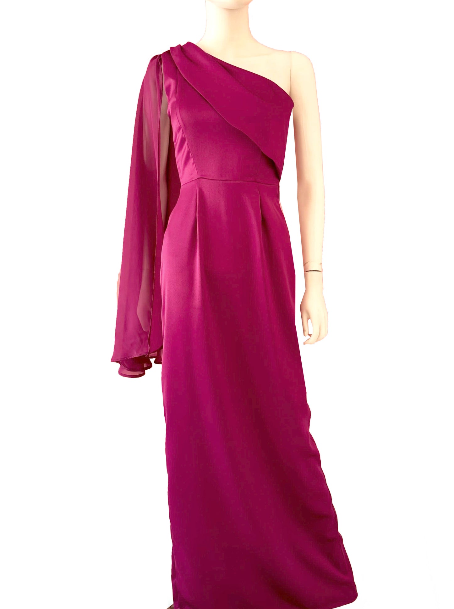 Vestido manga shiffon bugambilia.