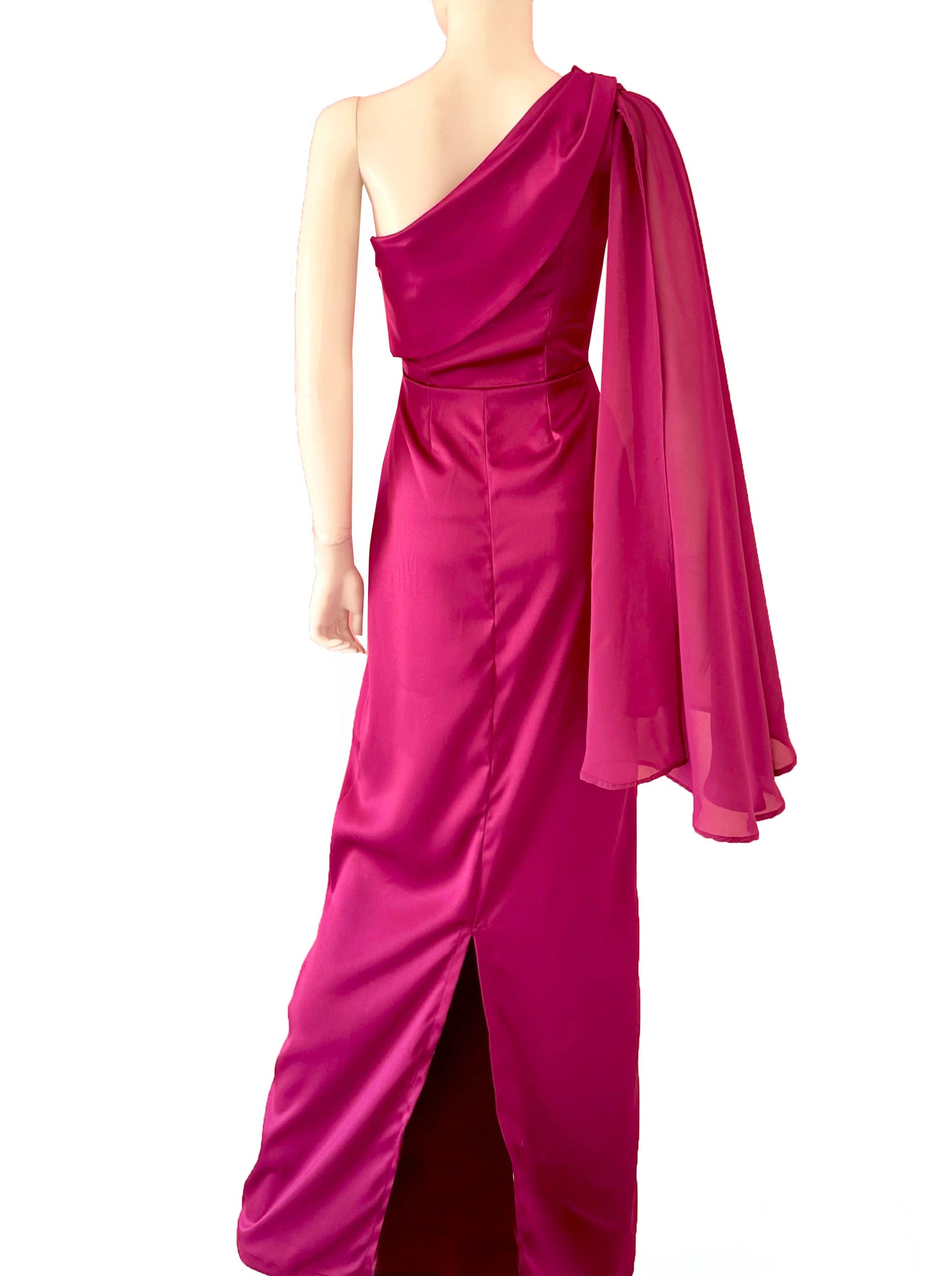Vestido manga shiffon bugambilia.