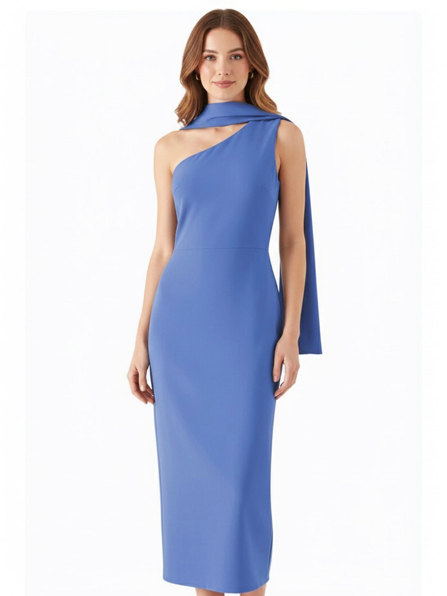 Vestido banda colgante en cuello azul