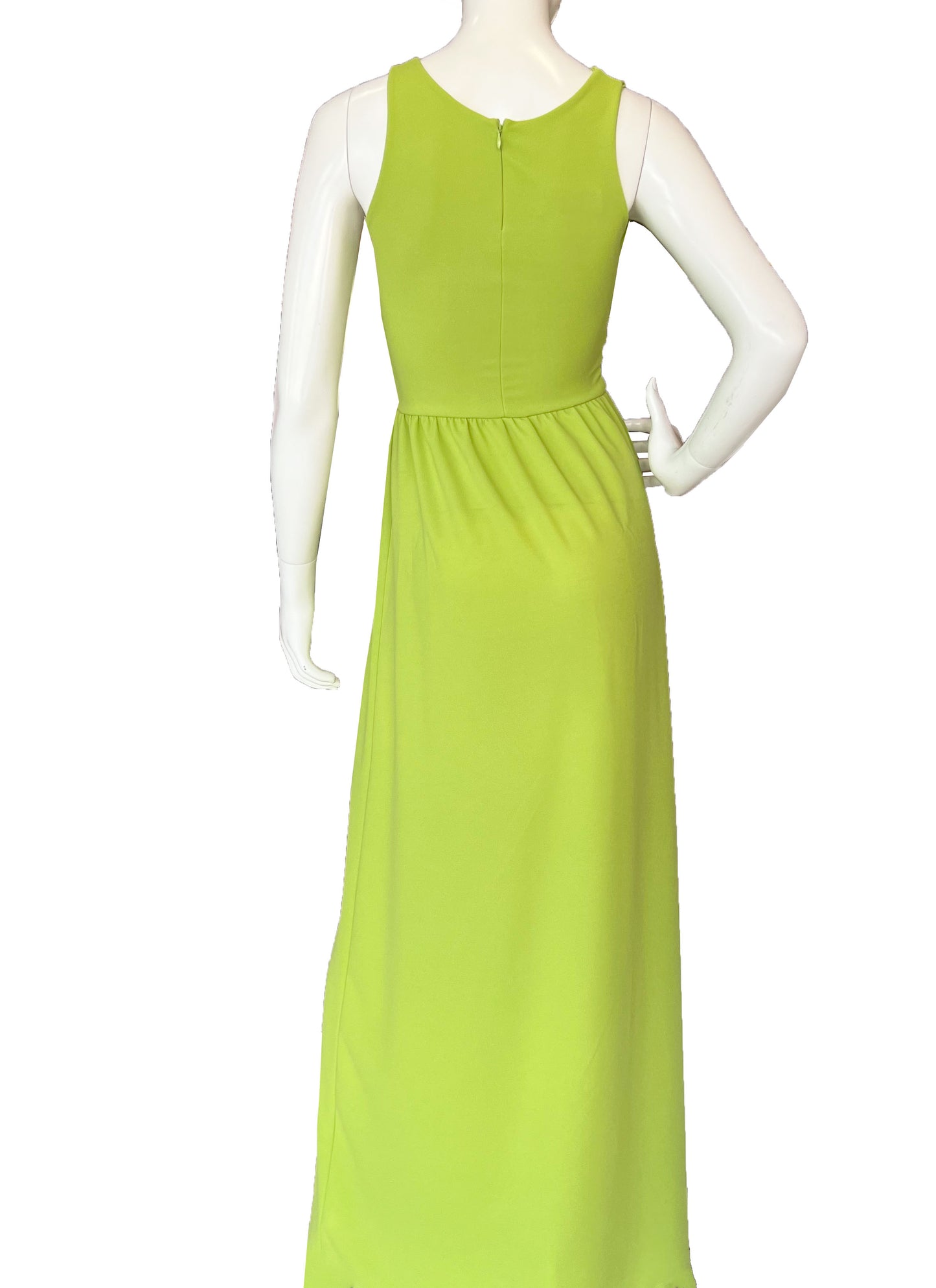 Vestido asimétrico verde limón.