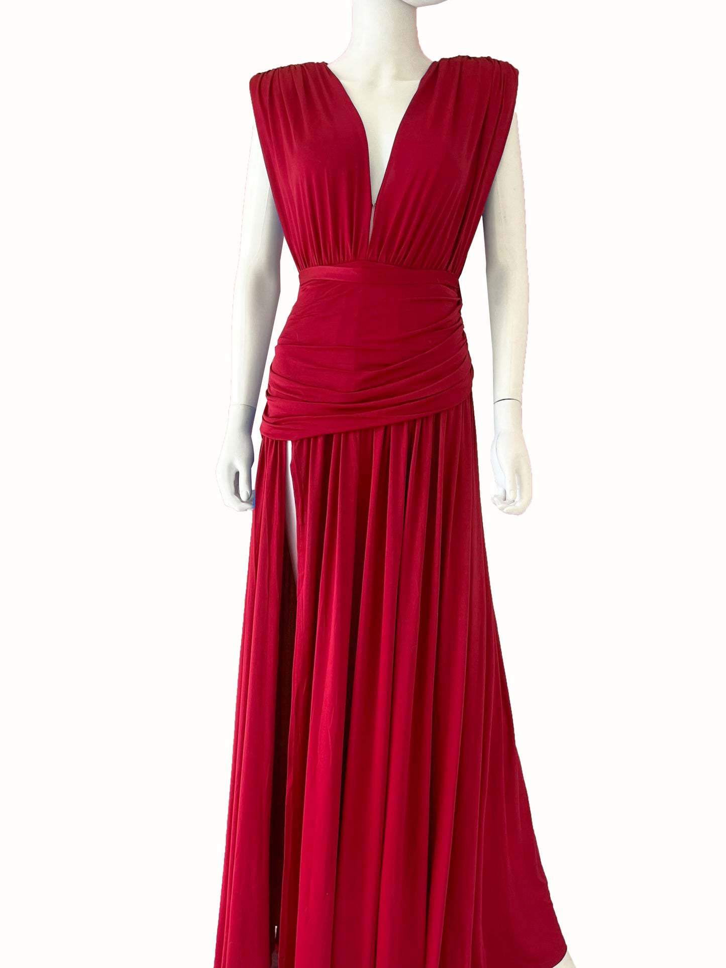Vestido escote y falda volada rojo