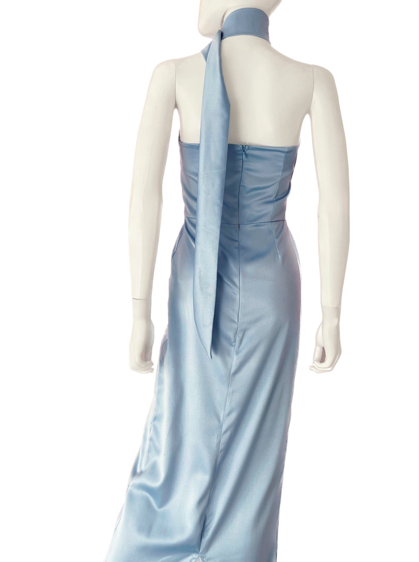 Vestido banda en cuello azul cielo