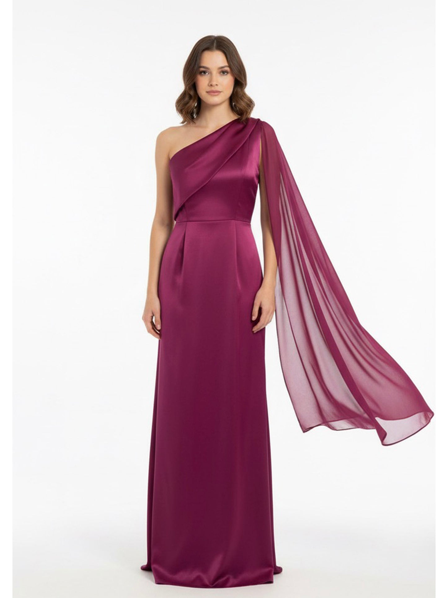 Vestido manga shiffon bugambilia.
