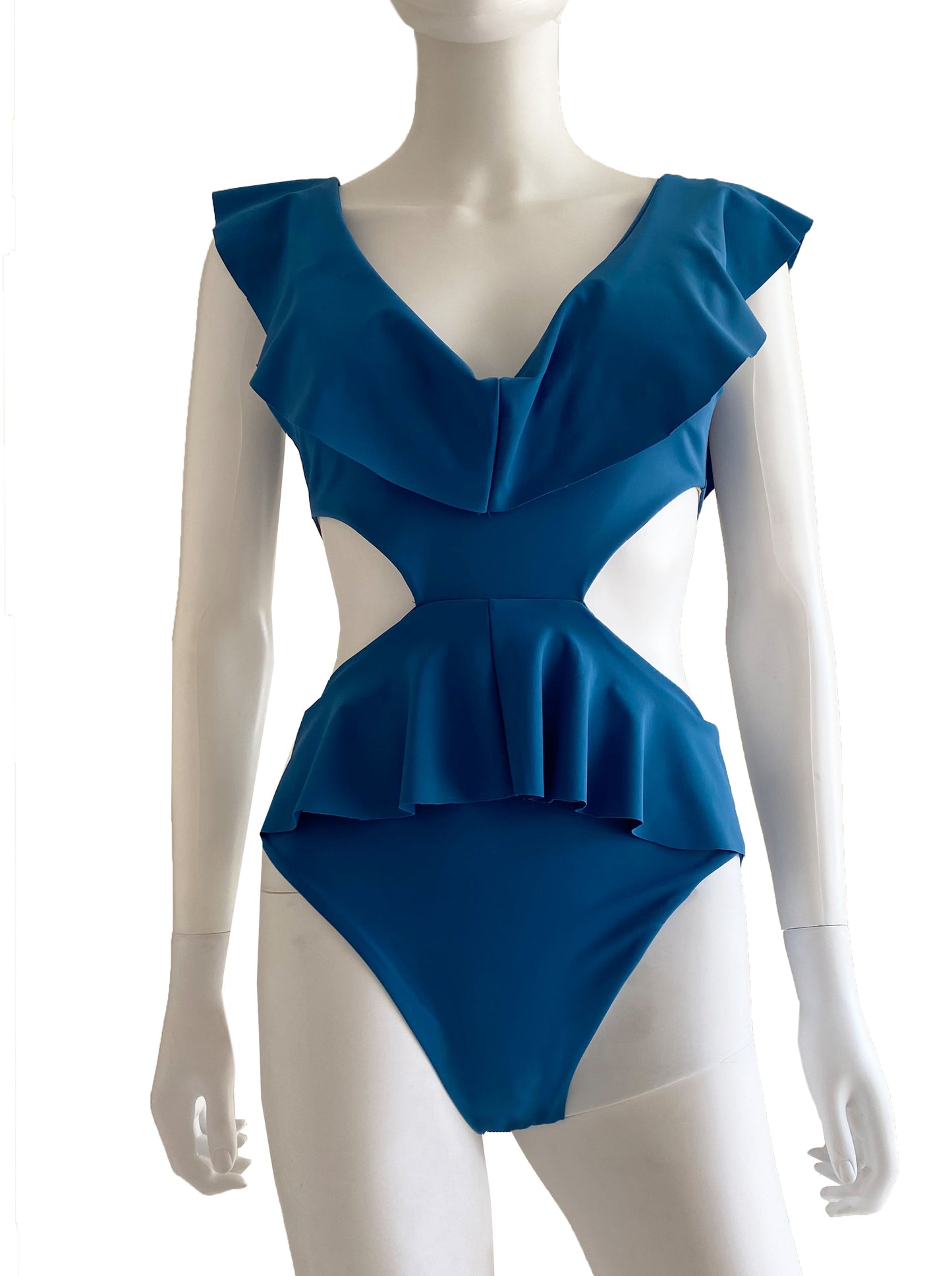 Monokini doble holán azul petróleo.