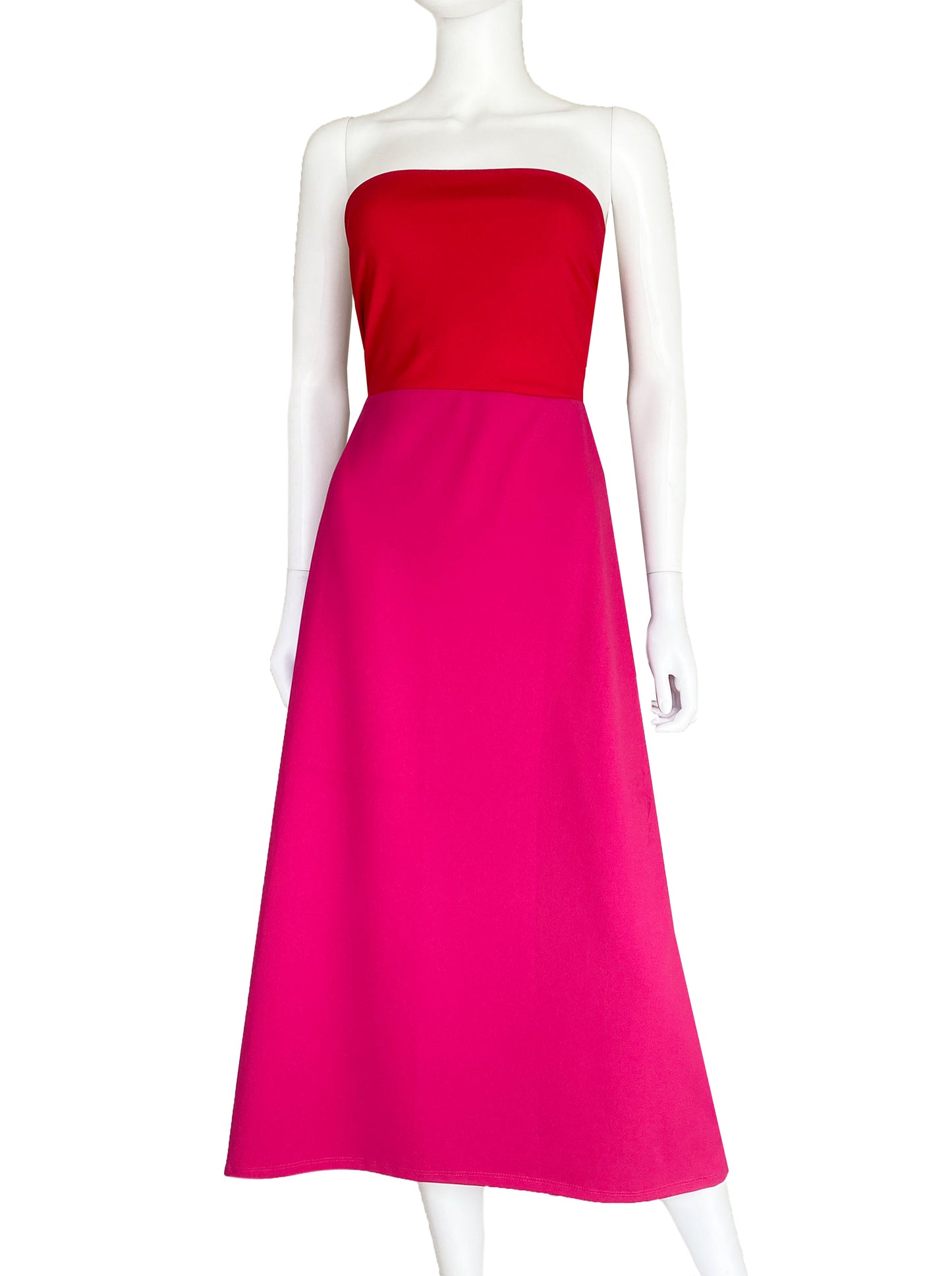 Vestido midi bicolor