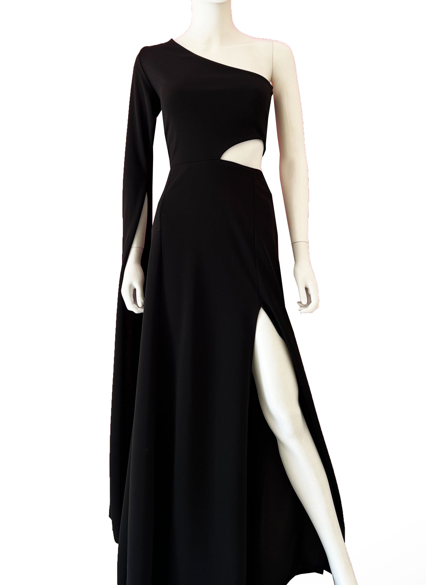Vestido una manga colgante negro.