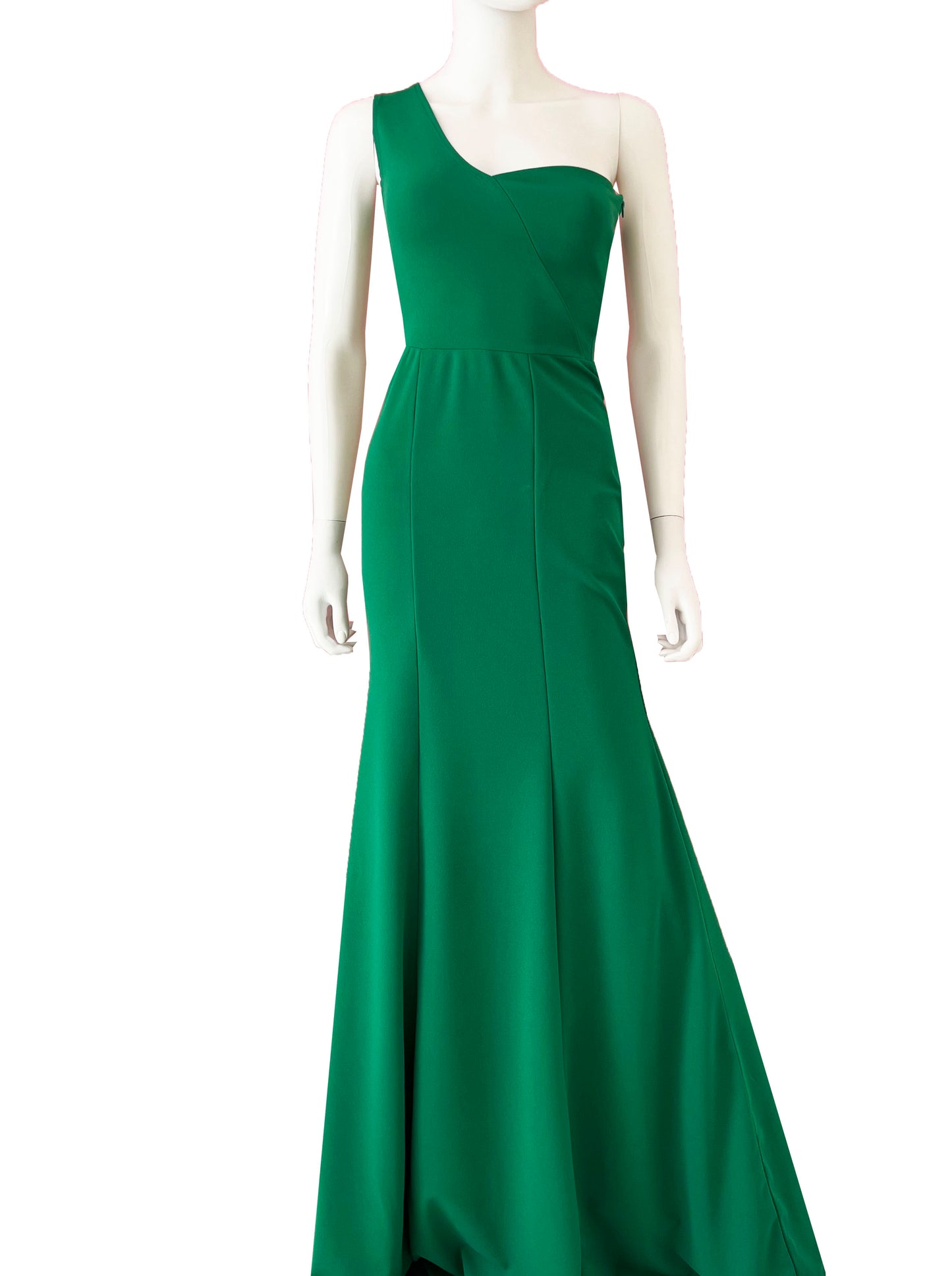 Vestido un hombro sirena verde.