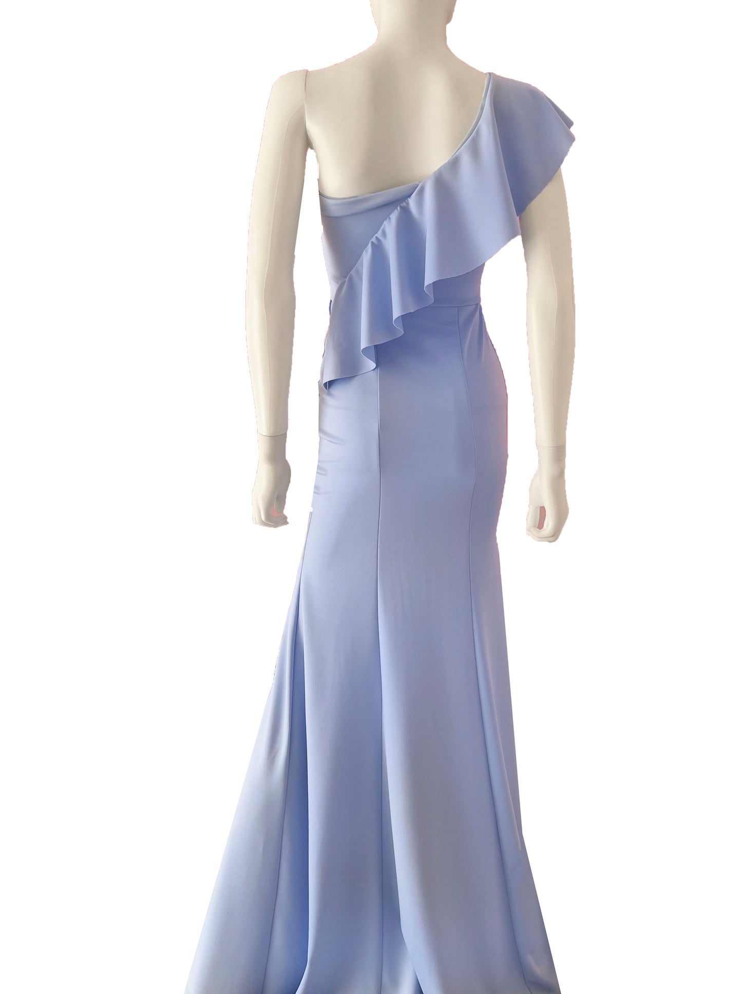 Vestido olán cruzado azul cielo.