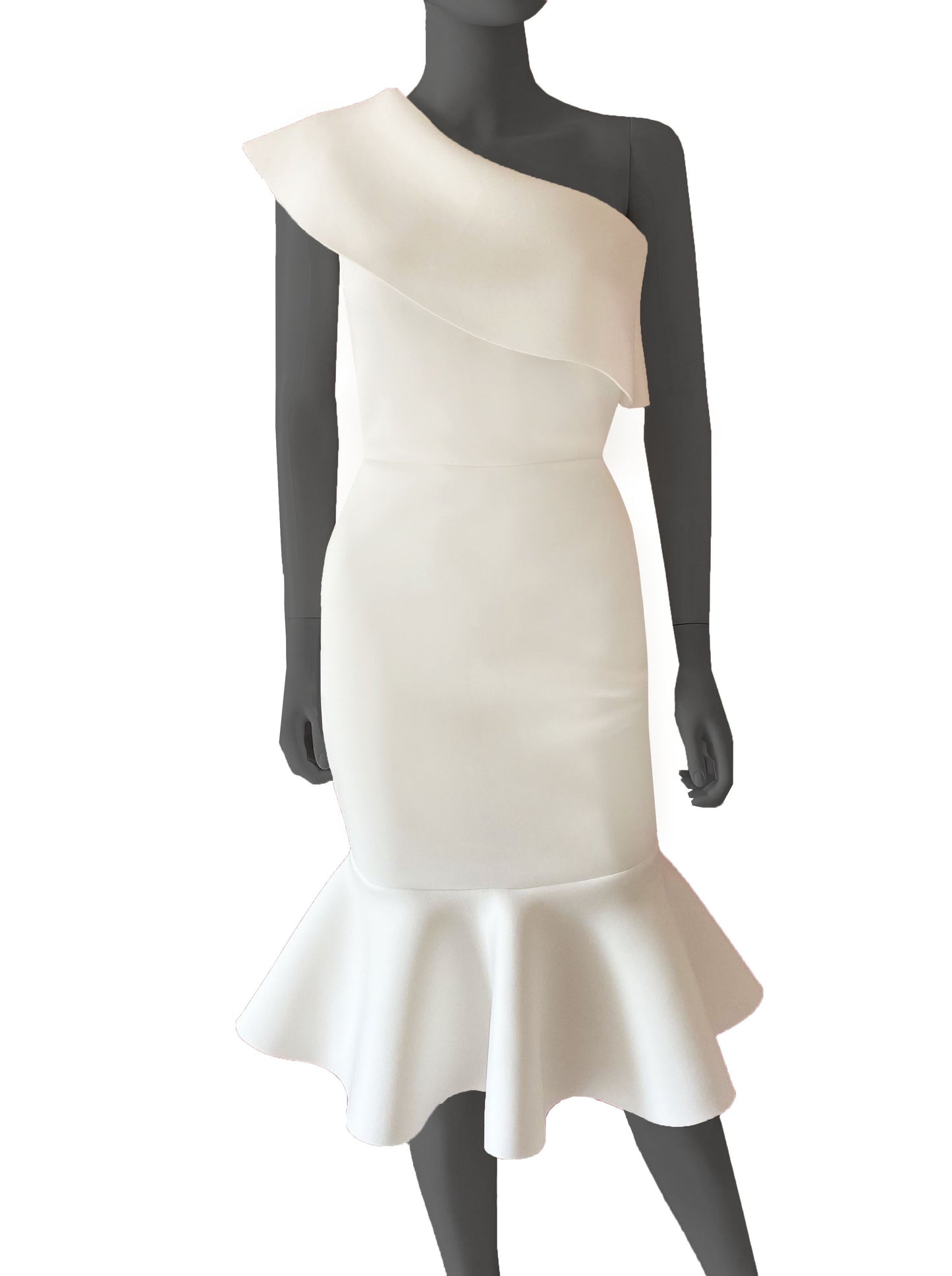Vestido midi volantes ivory.
