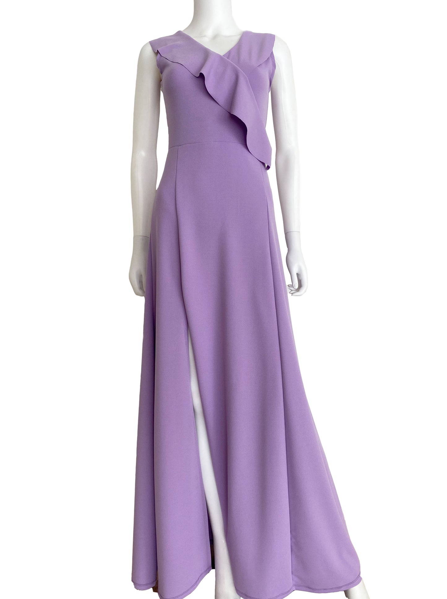 Vestido cuello V. lila