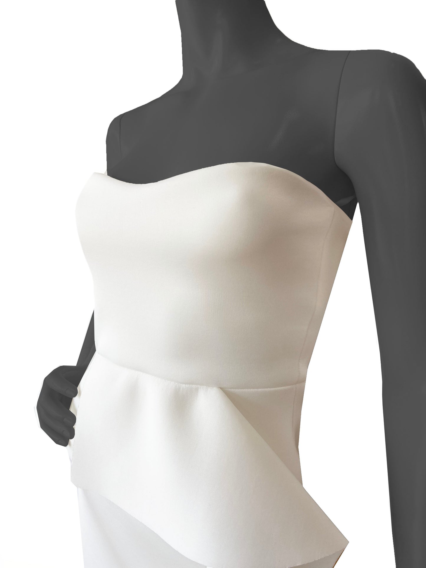 Vestido olan en pierna ivory.