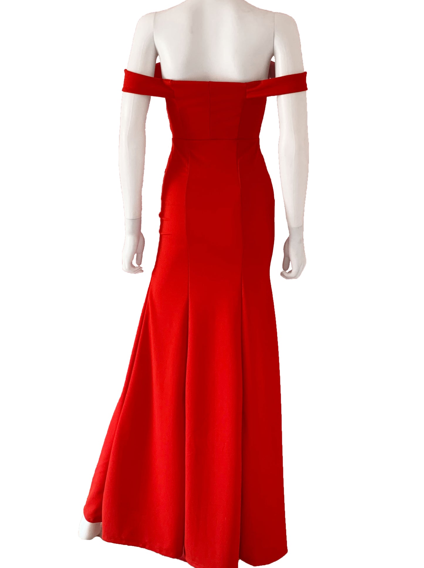 Vestido manguitas volantes al frente rojo.