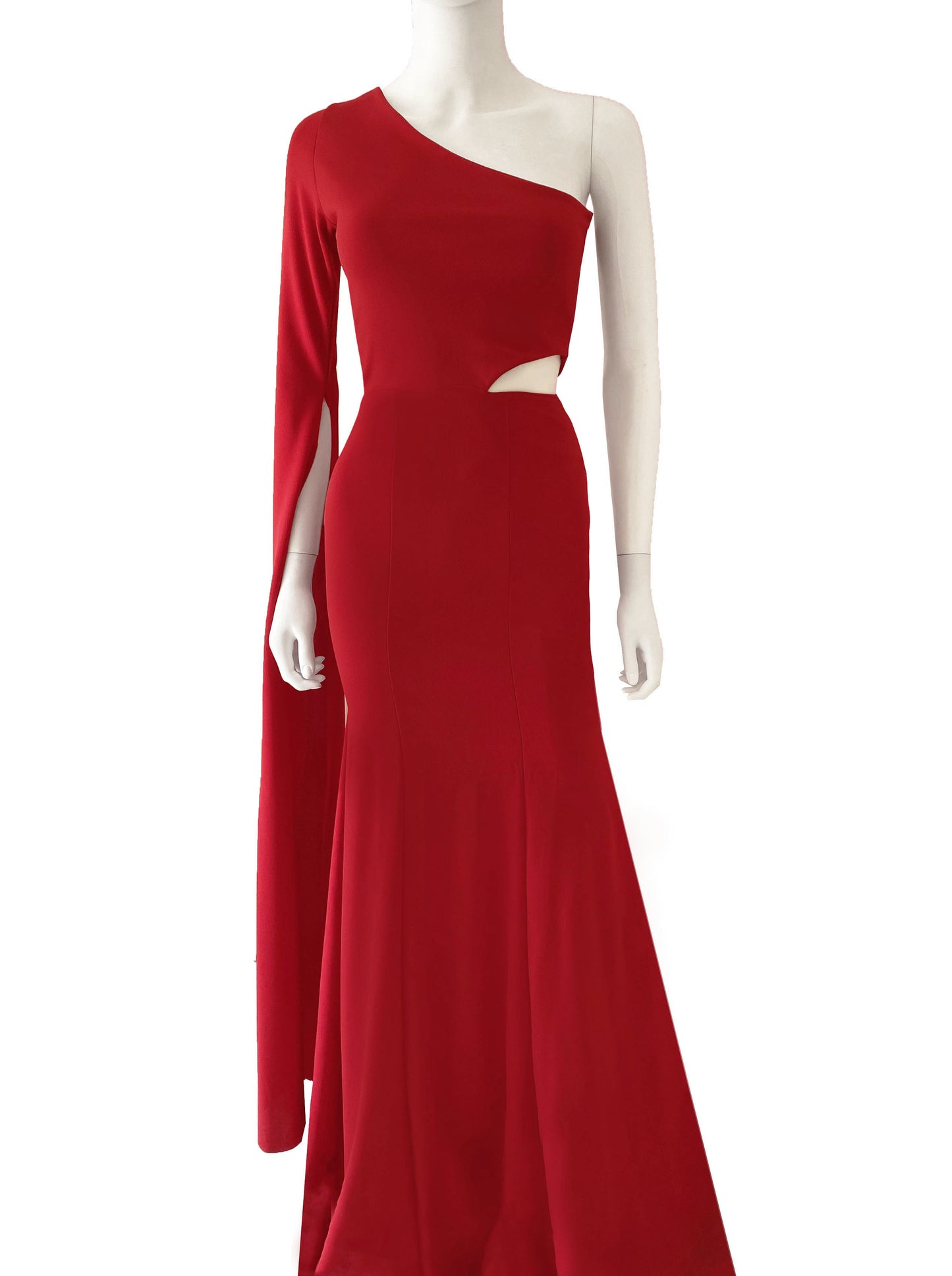 Vestido una manga colgante rojo.