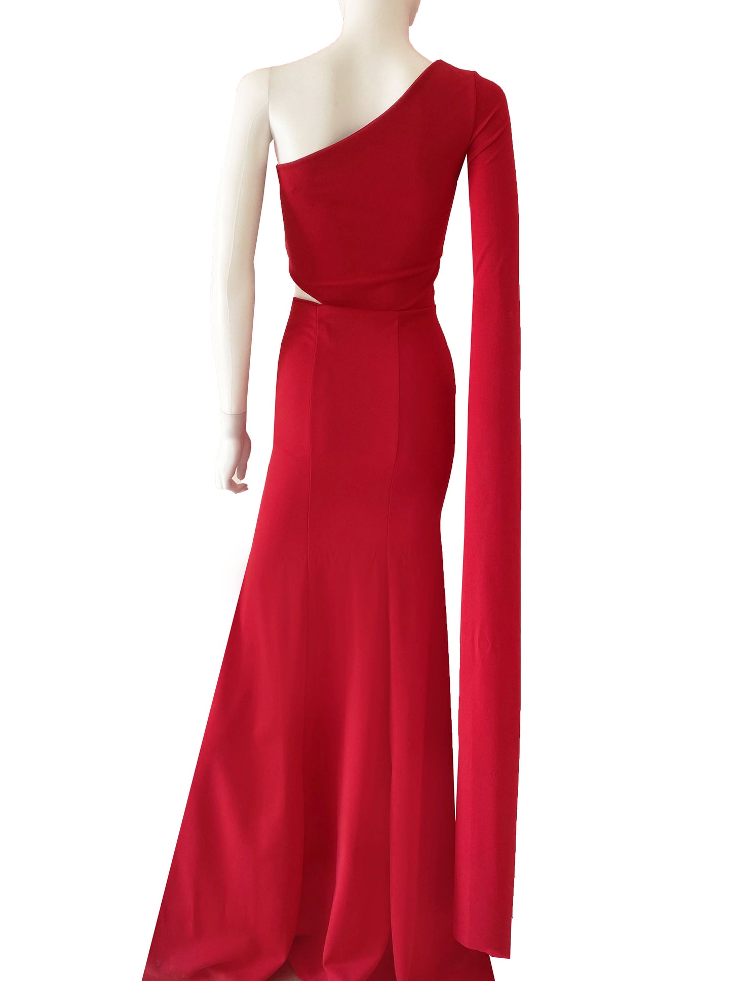Vestido una manga colgante rojo.