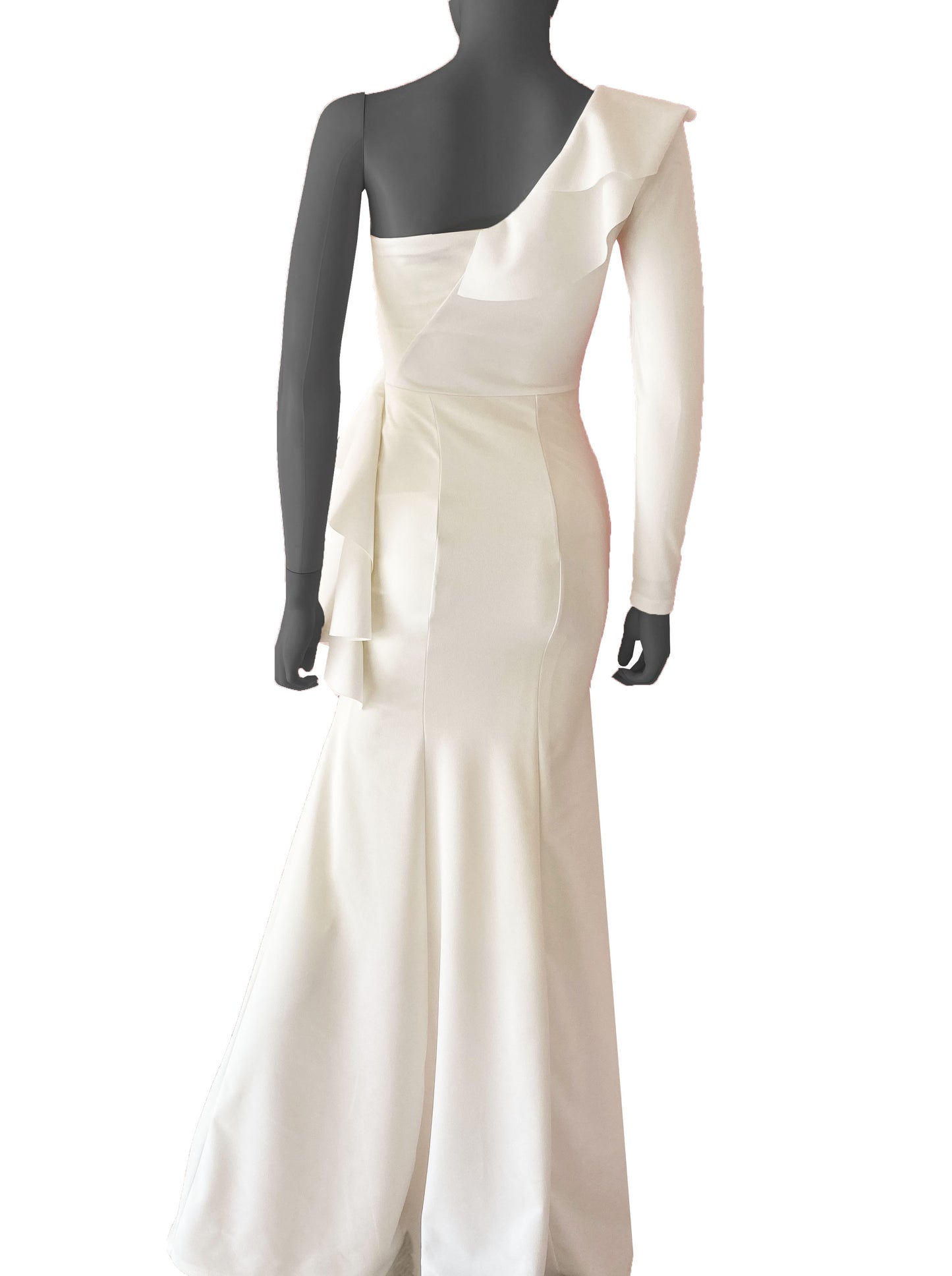 Vestido una manga con volantes ivory.