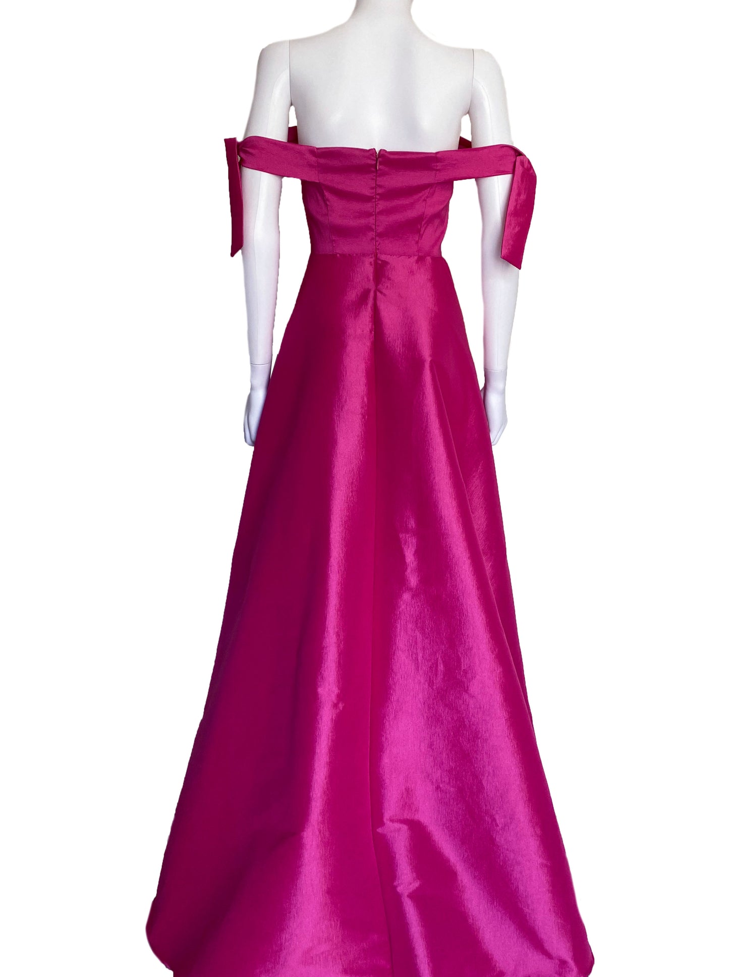 Vestido nudos rosa mexicano.