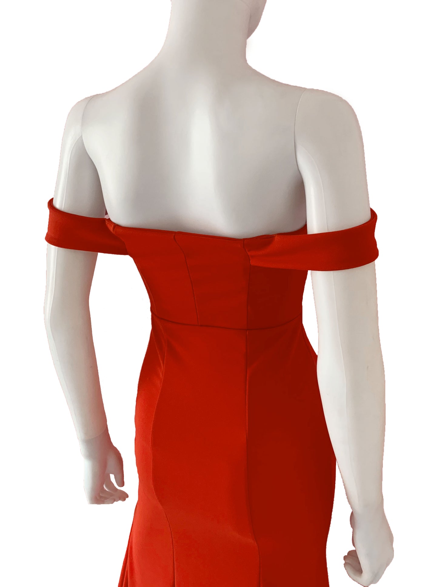 Vestido manguitas volantes al frente rojo.