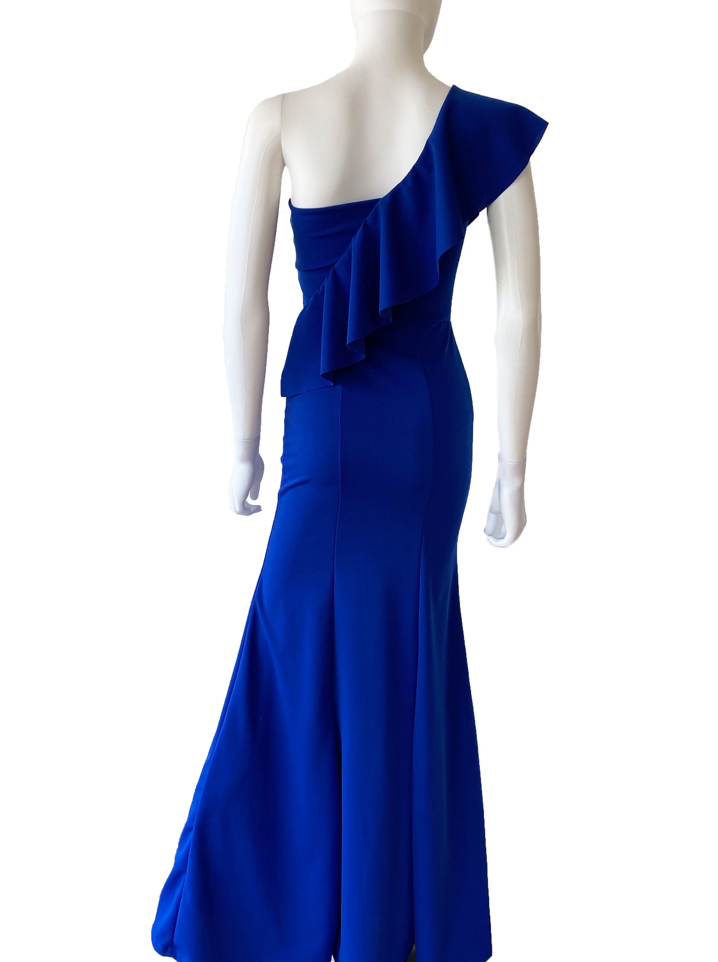 Vestido olán cruzado azul rey.