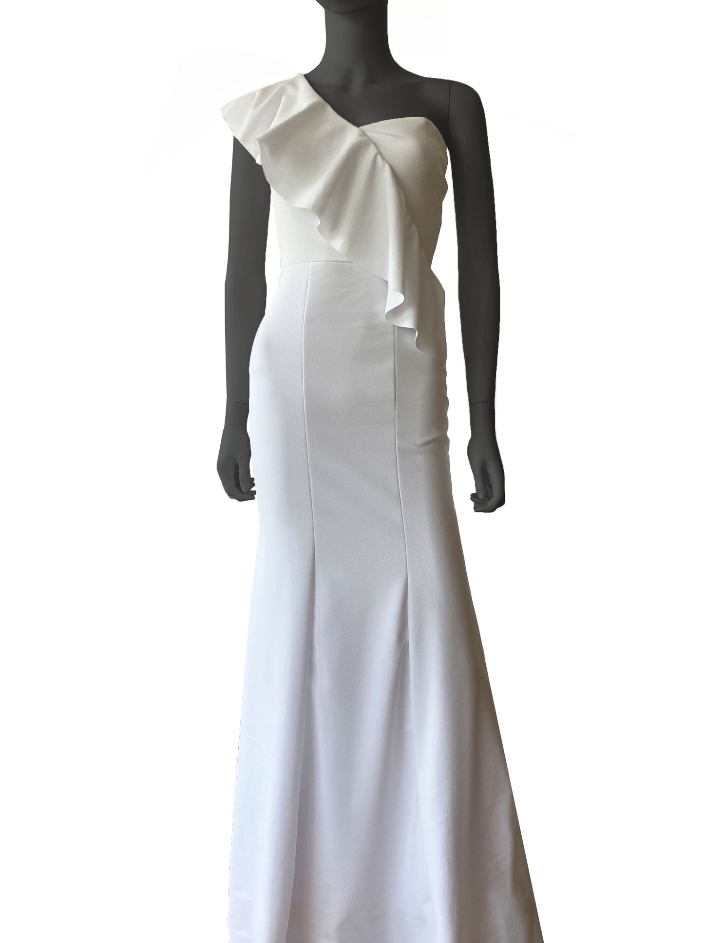 Vestido olán cruzado blanco.