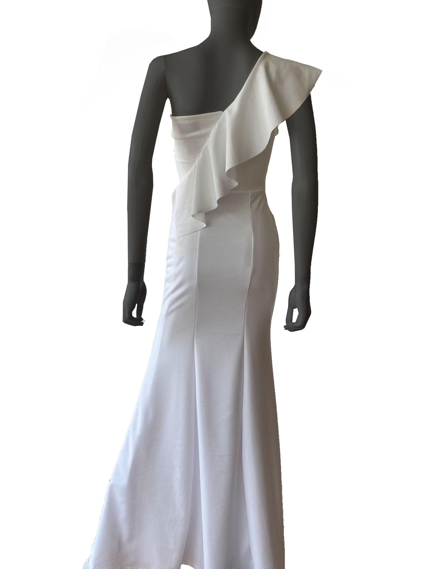 Vestido olán cruzado blanco.