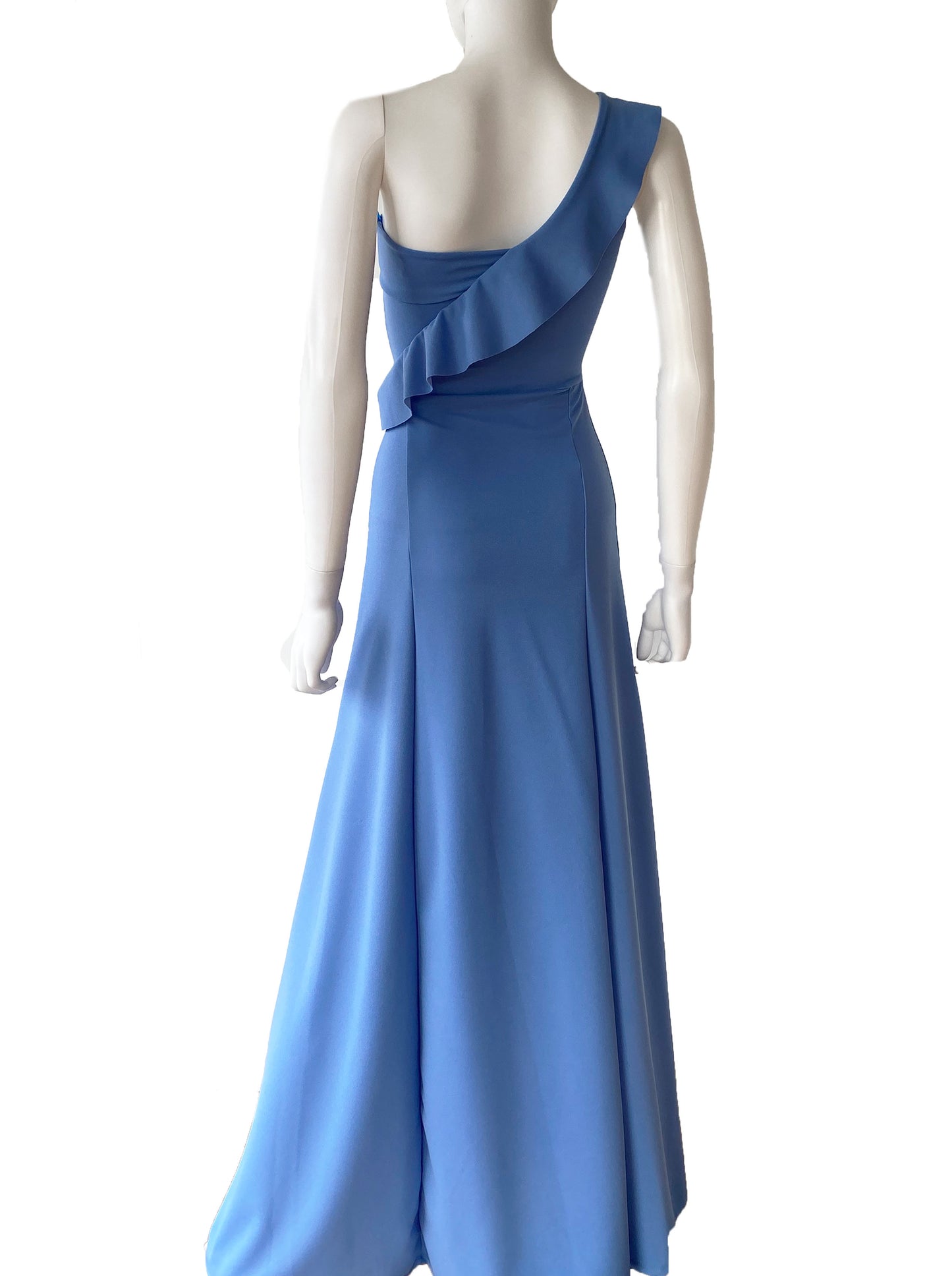 Vestido tirante olán azul.