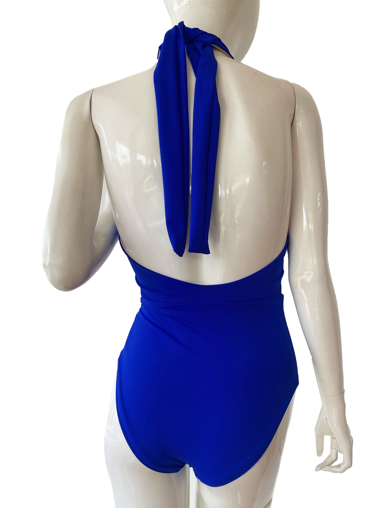 Monokini cruzado azul rey.