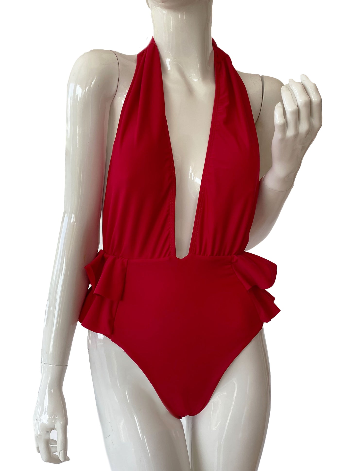 Monokini halter olanes rojo.