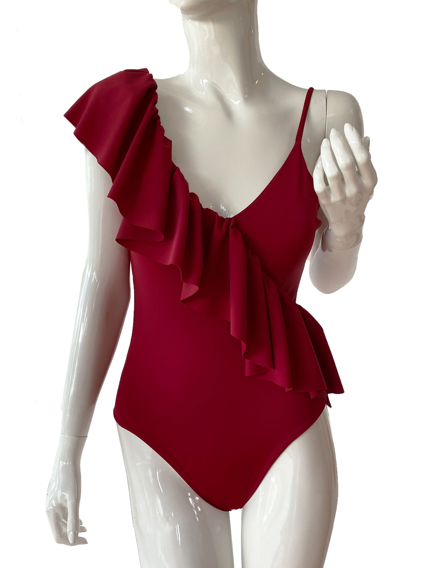 Monokini escarola rojo quemado.