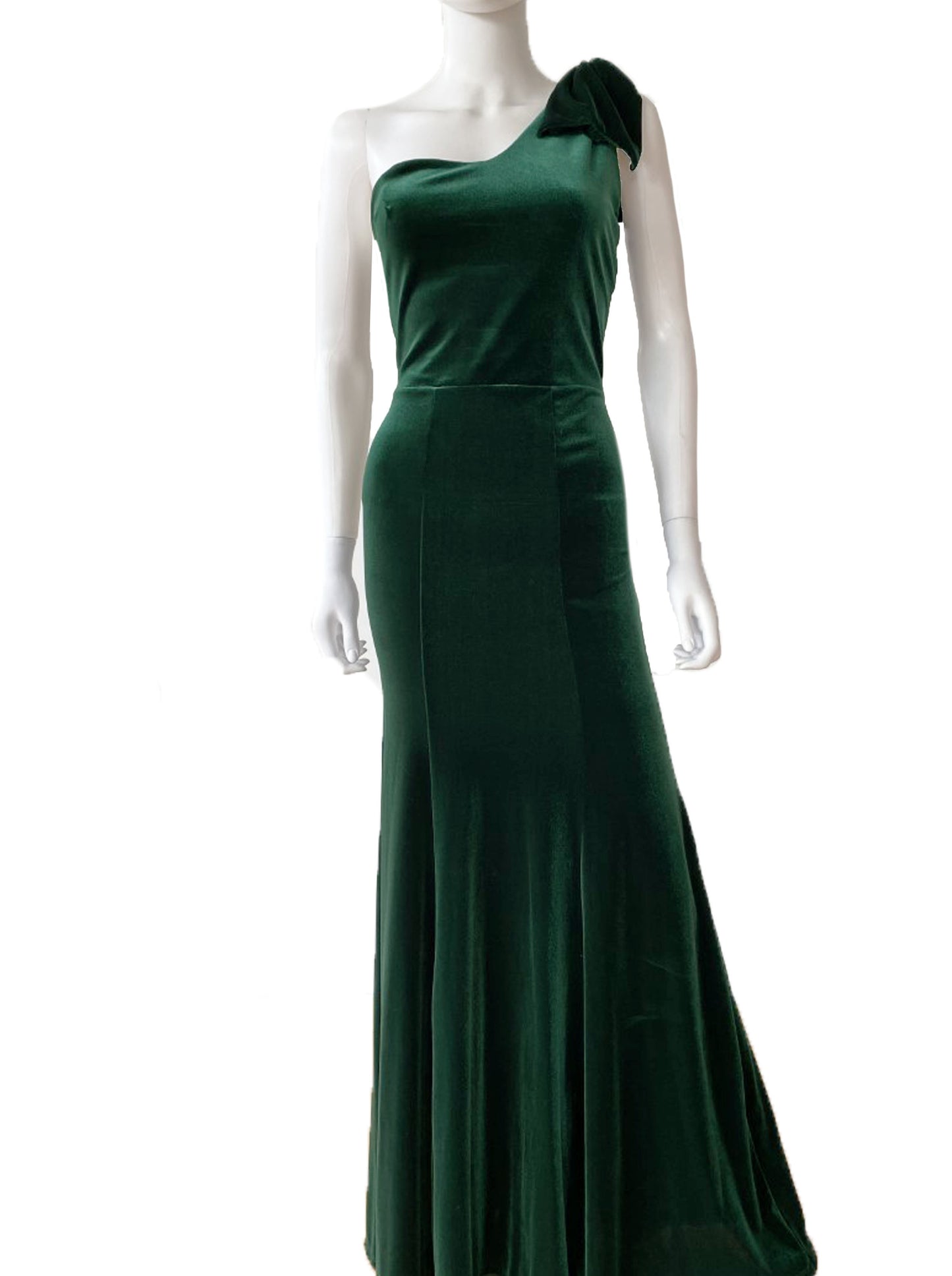 Vestido moño velvet verde.