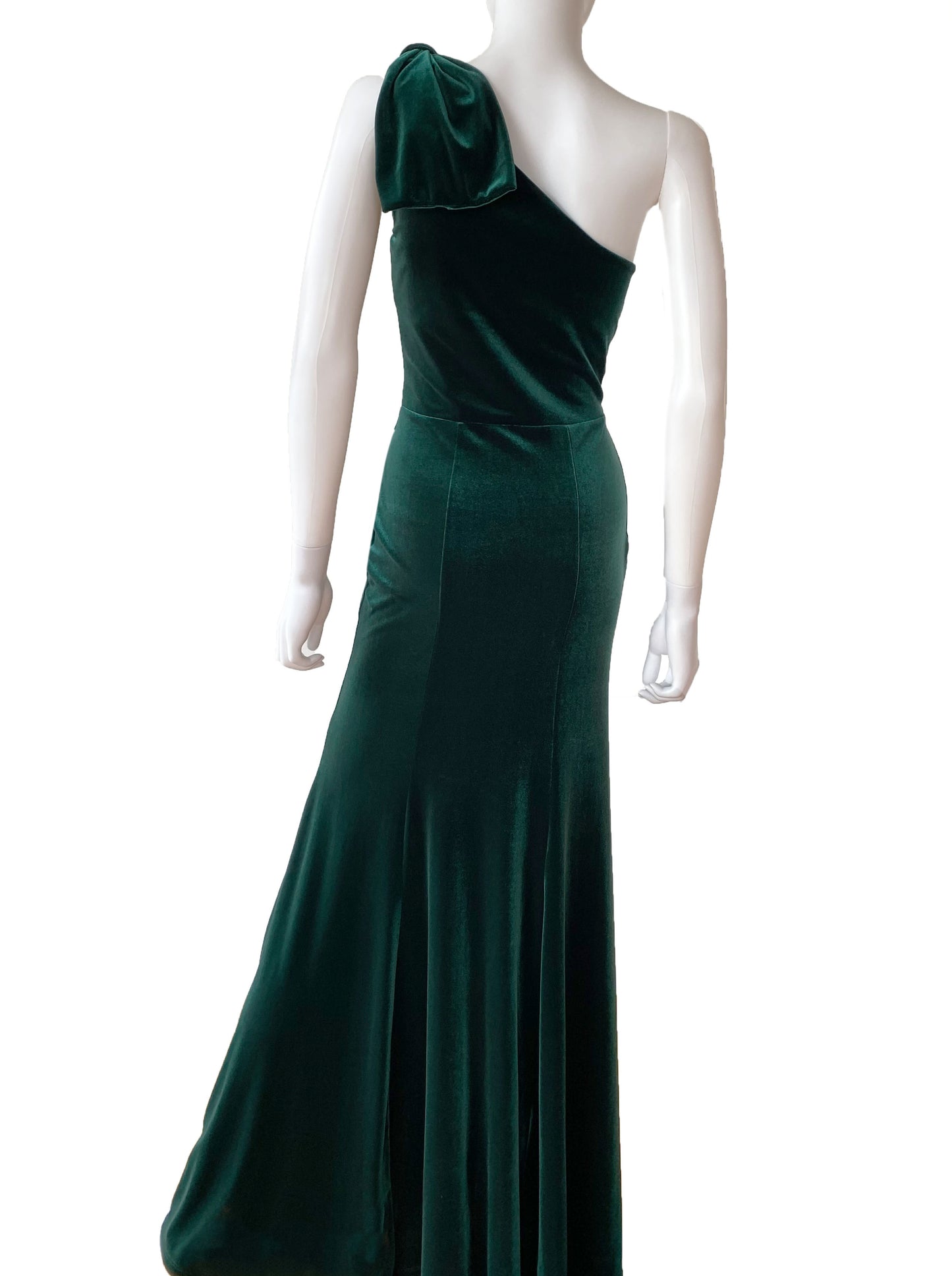 Vestido moño velvet verde.