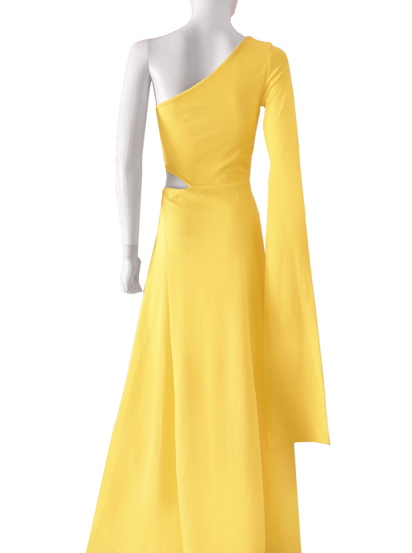 Vestido una manga colgante amarillo.