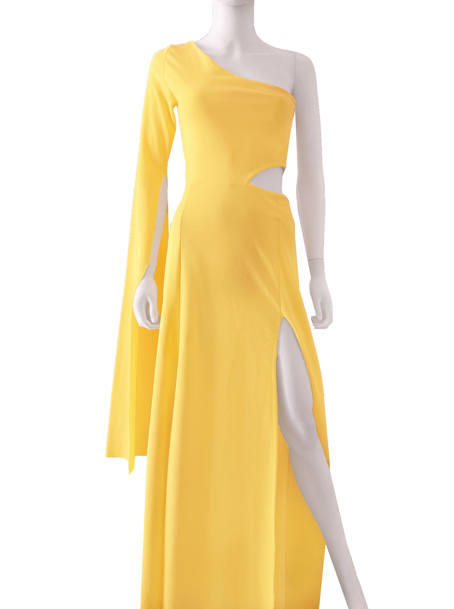 Vestido una manga colgante amarillo.
