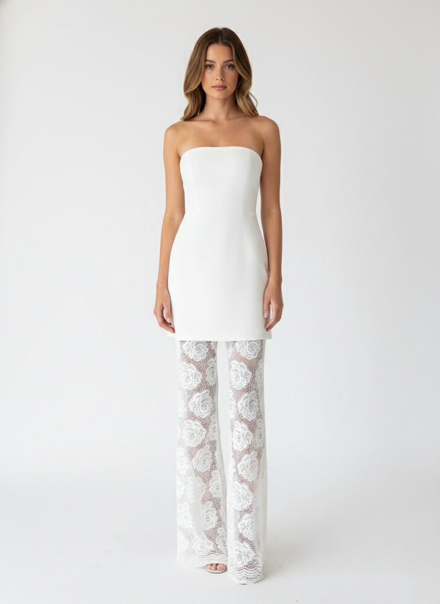 Set pantalón encaje  ivory