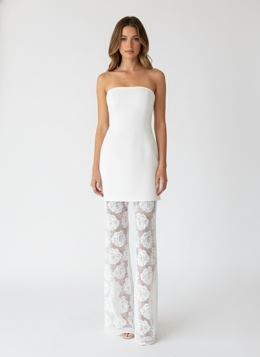 Set pantalón encaje  ivory