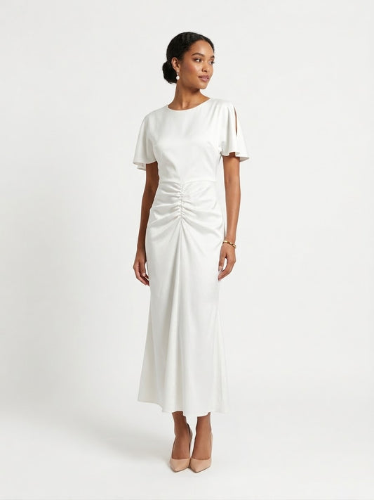 Vestido midi ivory