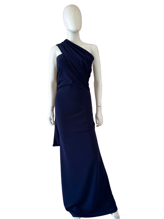 Vestido pieza cruzada azul marino