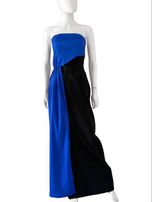 Vestido strapless dos colores