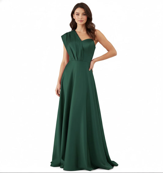 Vestido  con pieza de lado verde