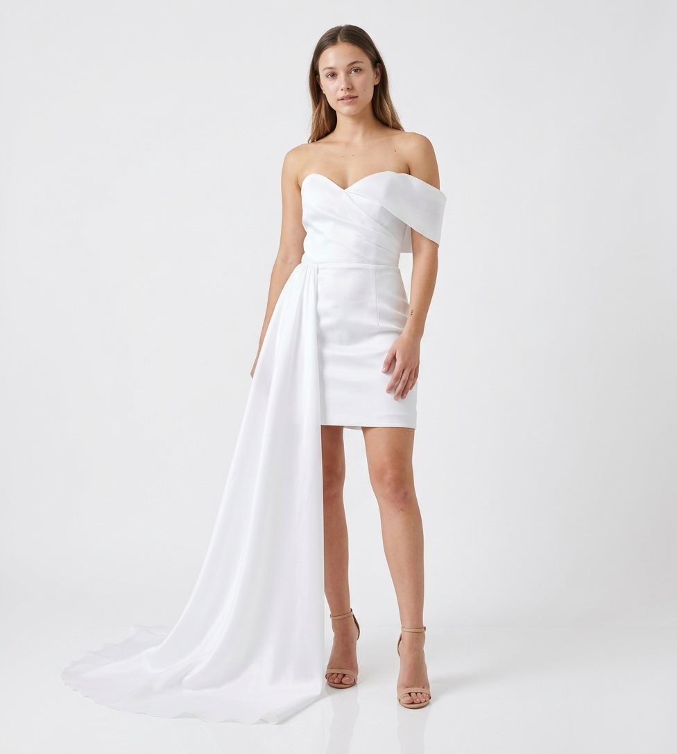 Vestido asimétrico blanco