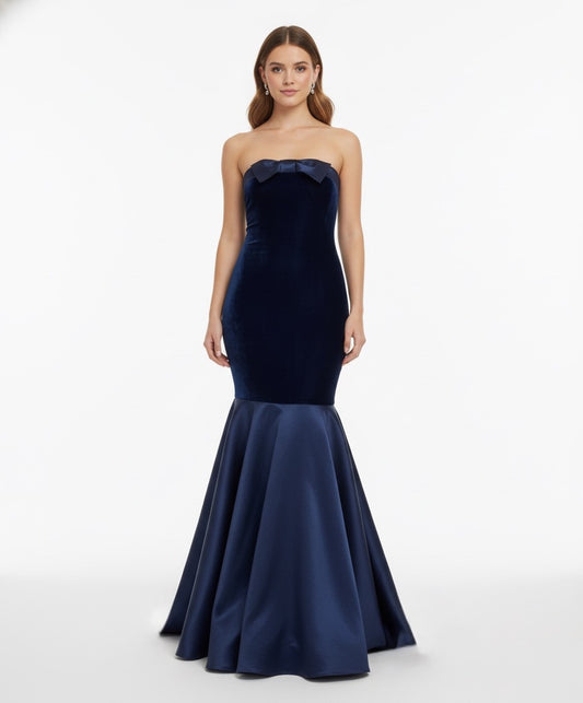 Vestido sirena velvet moño