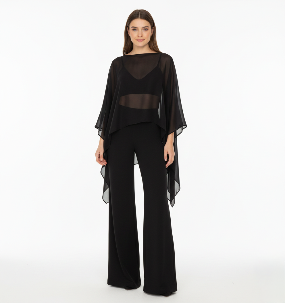 Set pantalon y capa negro