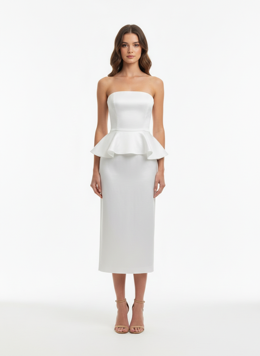 Vestido peplum blanco